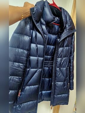 Calvin Klein Navy Quilted Puffer Coat